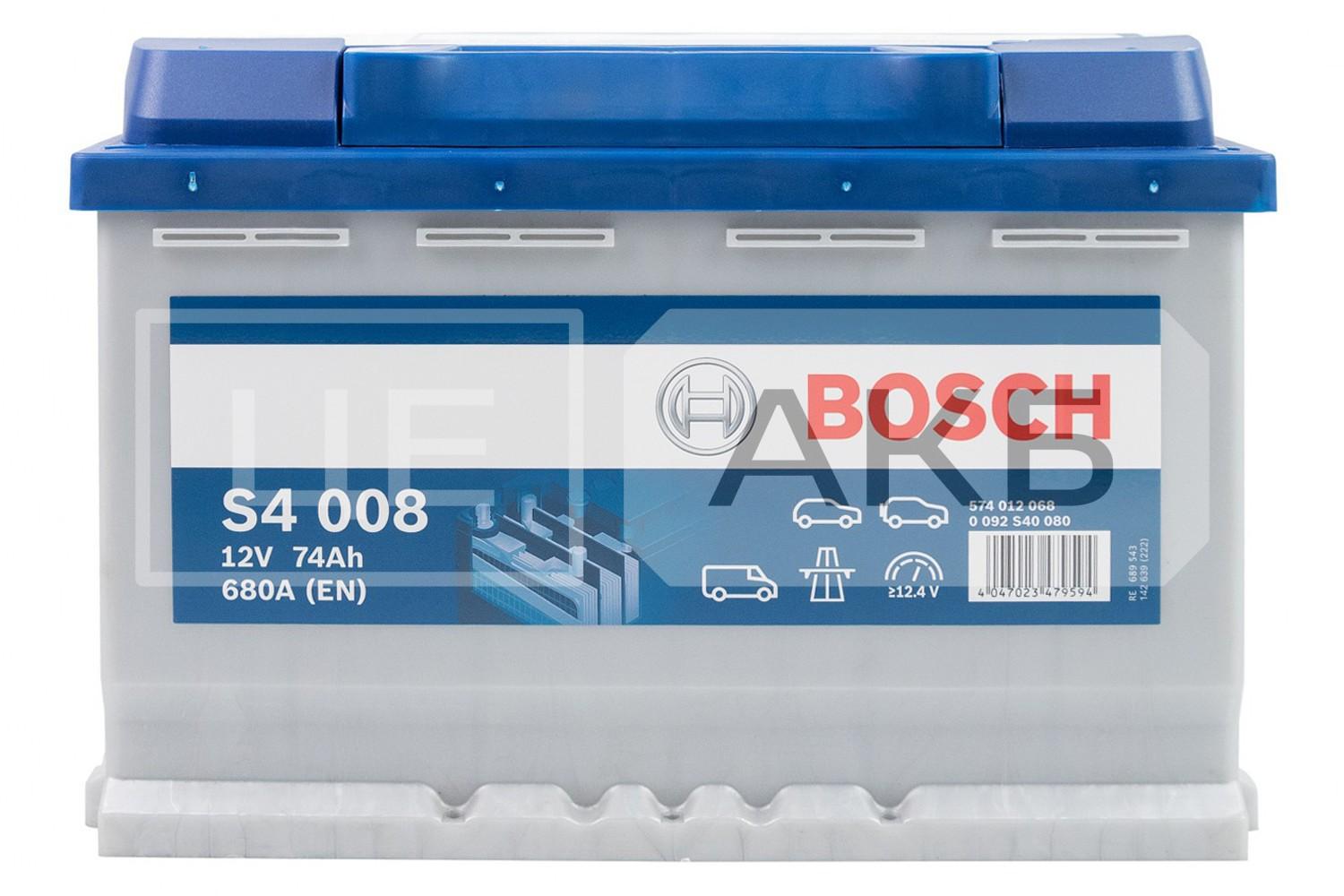 АКУМУЛЯТОР 12V 74AH 680A R+ S4 278*175*190MM 0092S40080