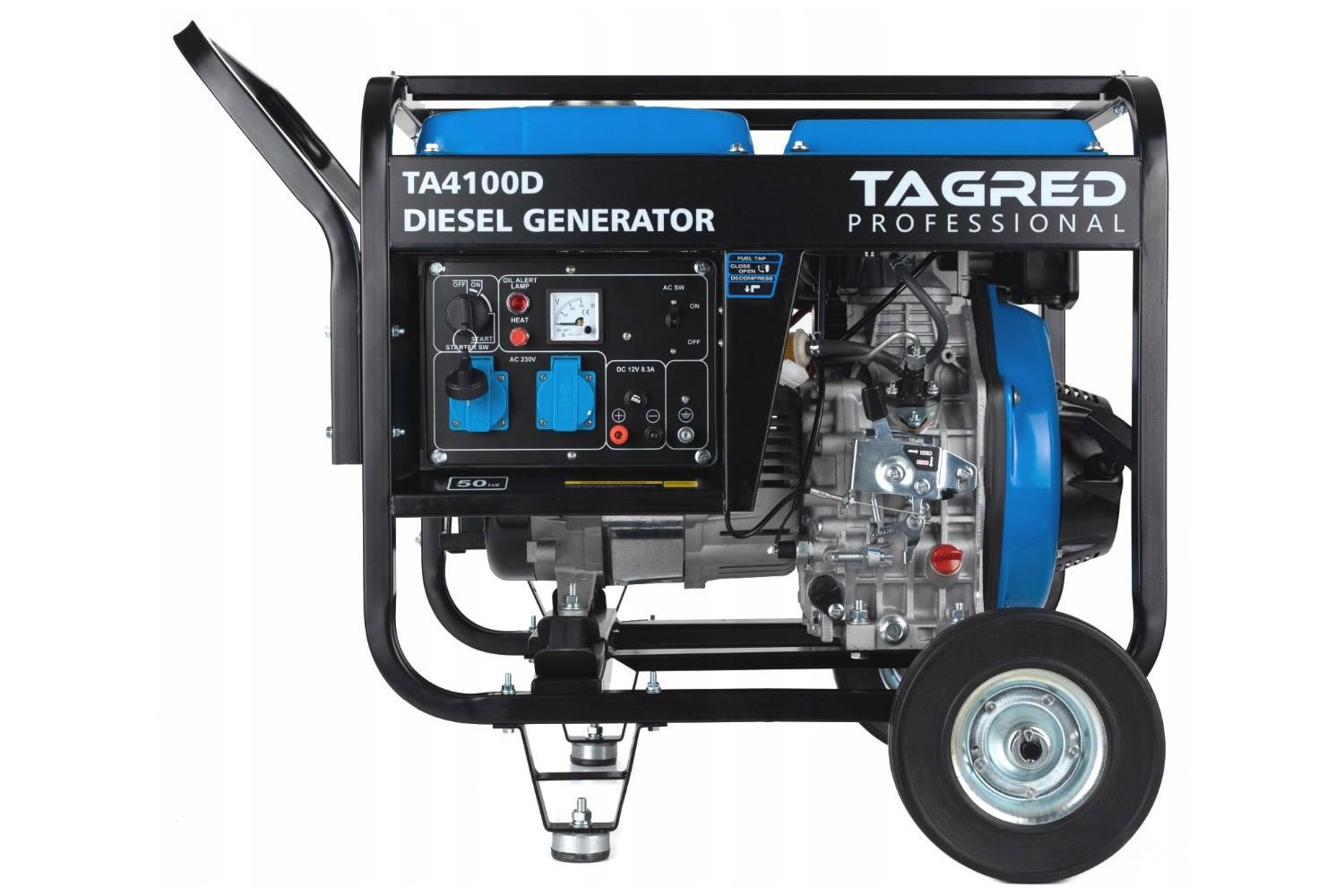 ГЕНЕРАТОР ДИЗЕЛЬНИЙ TAGRED TA4100D 4.5/5KVA 3.6/4.1KW ОДНОФАЗНИЙ РУЧНИЙ/ЕЛЕКТРО ЗАПУСК TA4100D