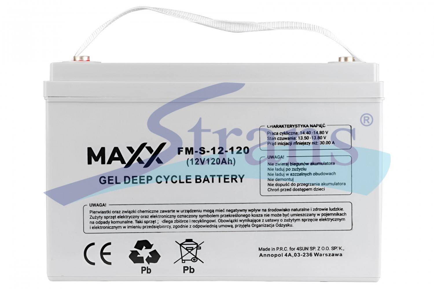 АКУМУЛЯТОР ГЕЛЕВИЙ 12V 120AH GEL DEEP CYCLE MAXX FM-S-12-120 171*330*220MM (ДЛЯ КОТЛІВ, СОНЯЧНИХ БАТАРЕЙ, ДБЖ) (ЗЄДНУВАЧ- 12E0156V T ) B0012AKU72