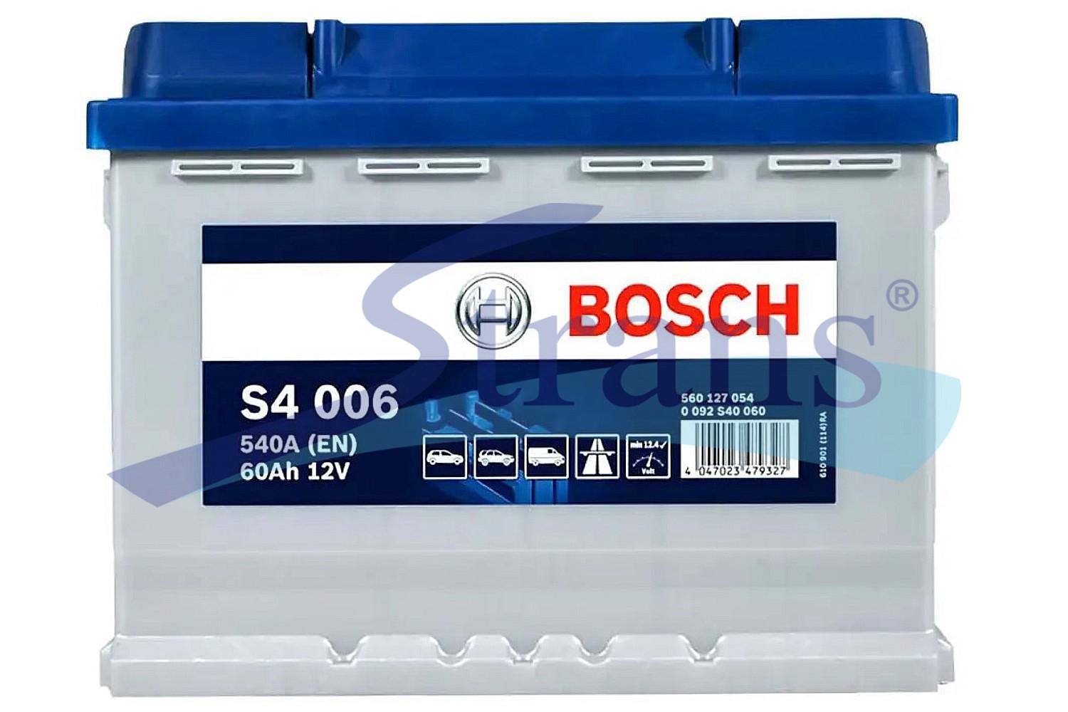 АКУМУЛЯТОР 12V 60AH 540A S4 L+ 242*175*190MM 0092S40060