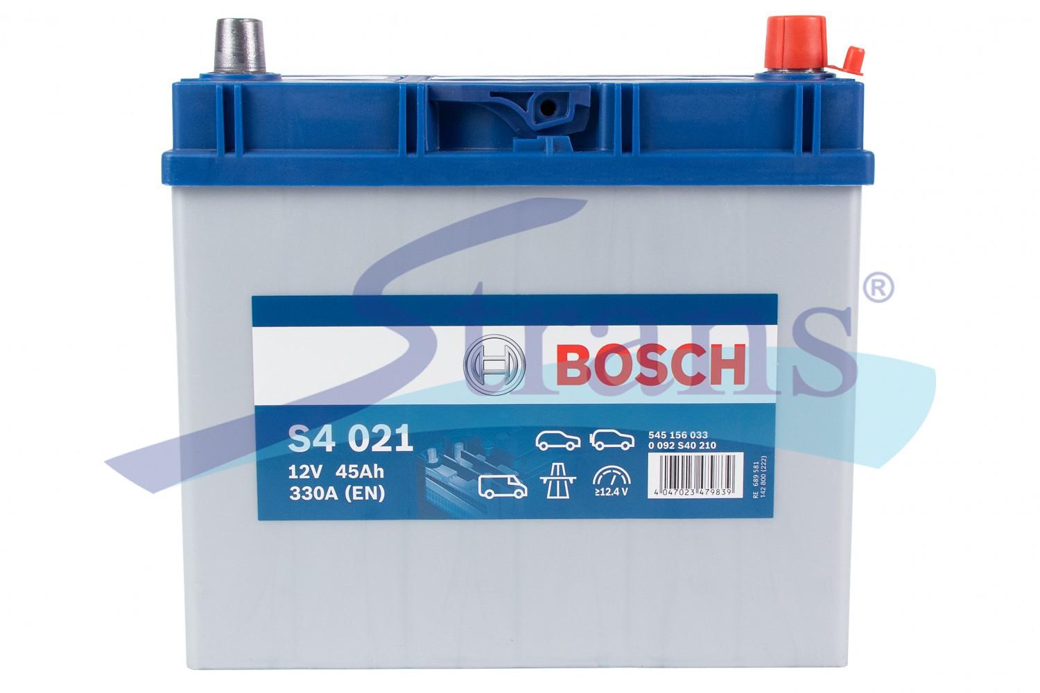 АКУМУЛЯТОР 12V 45AH 330A R+ S4 238*129*227MM (B32) 0092S40210