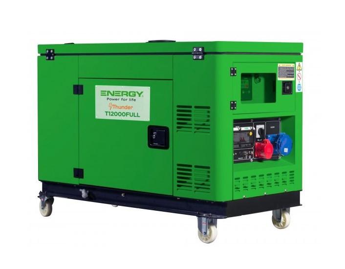 ГЕНЕРАТОР ДИЗЕЛЬНИЙ ENERGY T12000FULL 2022 РІК 9.9KVA 7.9KW 230V 13.2KVA 10.6KW 230/400V ТРИФАЗНИЙ/ОДНОФАЗНИЙ ЕЛЕКТРОЗАПУСК / АВТОЗАПУСК T12000FULL