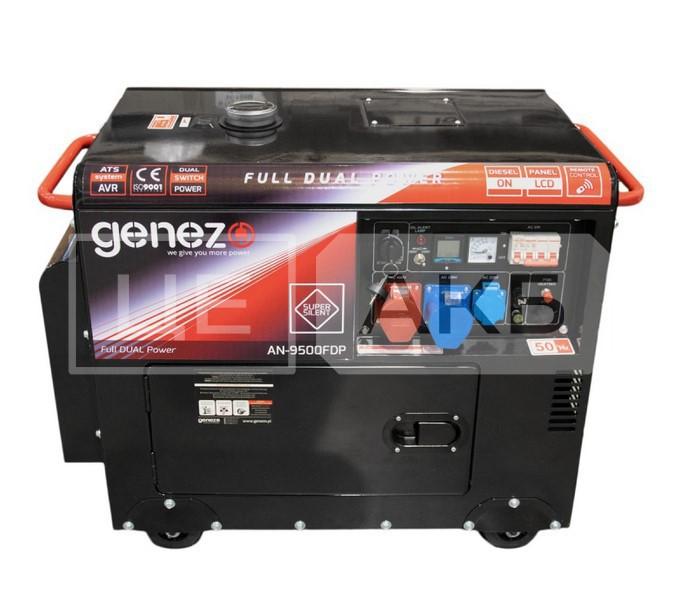 ГЕНЕРАТОР ДИЗЕЛЬНИЙ GENEZO AN-9500 FDP 2022 РІК 9.5KVA 7.5KW 230/400V ТРИФАЗНИЙ/ОДНОФАЗНИЙ ЕЛЕКТРОЗАПУСК/ ДИСТАНЦІЙНИЙ AN9500FDP