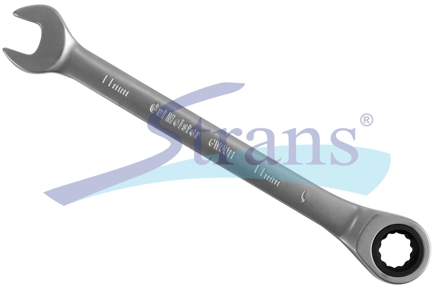 КЛЮЧ РОЖКОВО-НАКИДНИЙ З ТРЕЩІТКОЮ GUT MEISTER 11MM RW0011