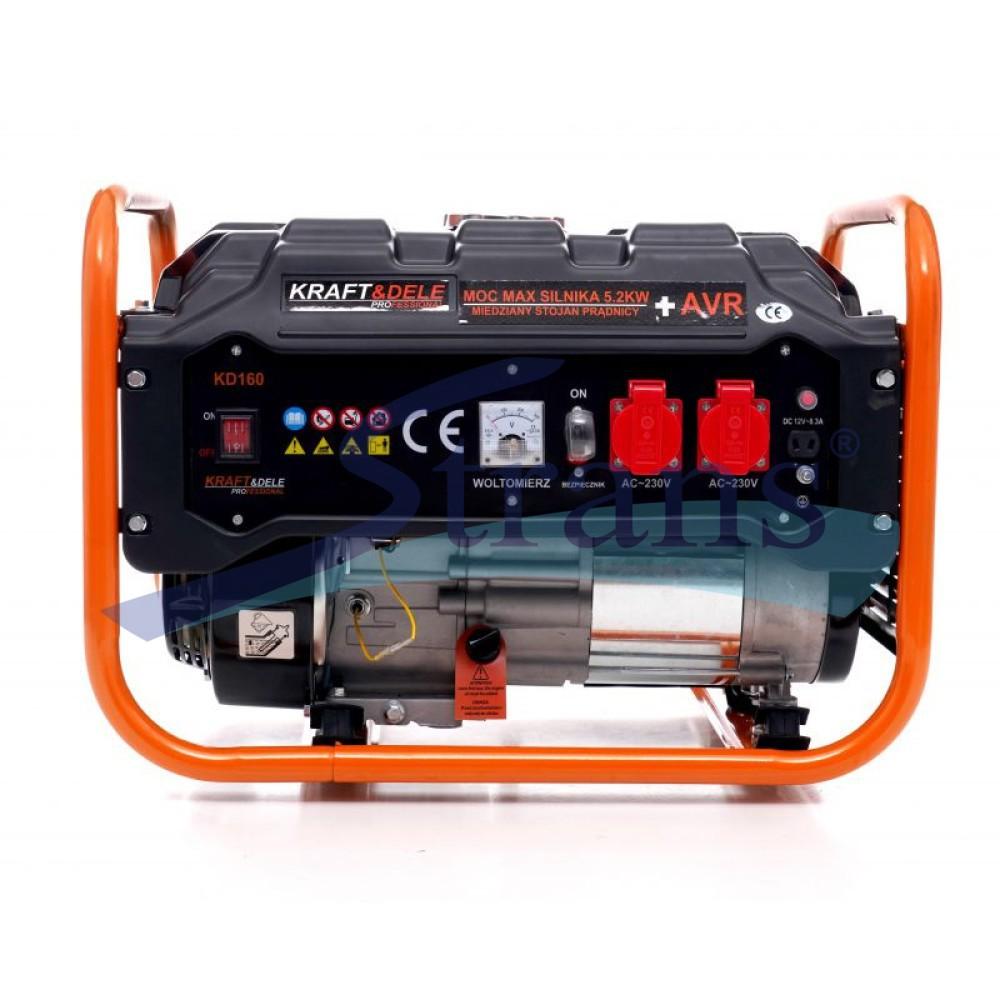ГЕНЕРАТОР БЕНЗИНОВИЙ KRAFT&DELE KD160 2.8/3.5KW 3.5/4.4KVA 230V ОДНОФАЗНИЙ РУЧНИЙ ЗАПУСК KD160