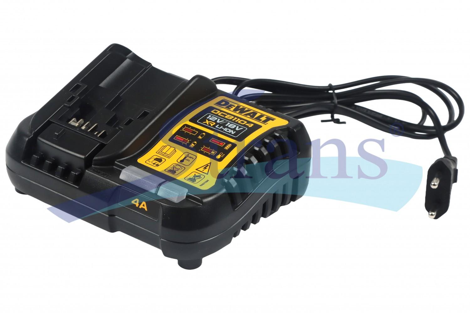 ПРИСТРІЙ ЗАРЯДНИЙ ДЛЯ АКУМУЛЯТОРІВ DEWALT DCB1104-QW LI-ION 10.8/12/14.4/18V 4.0A
