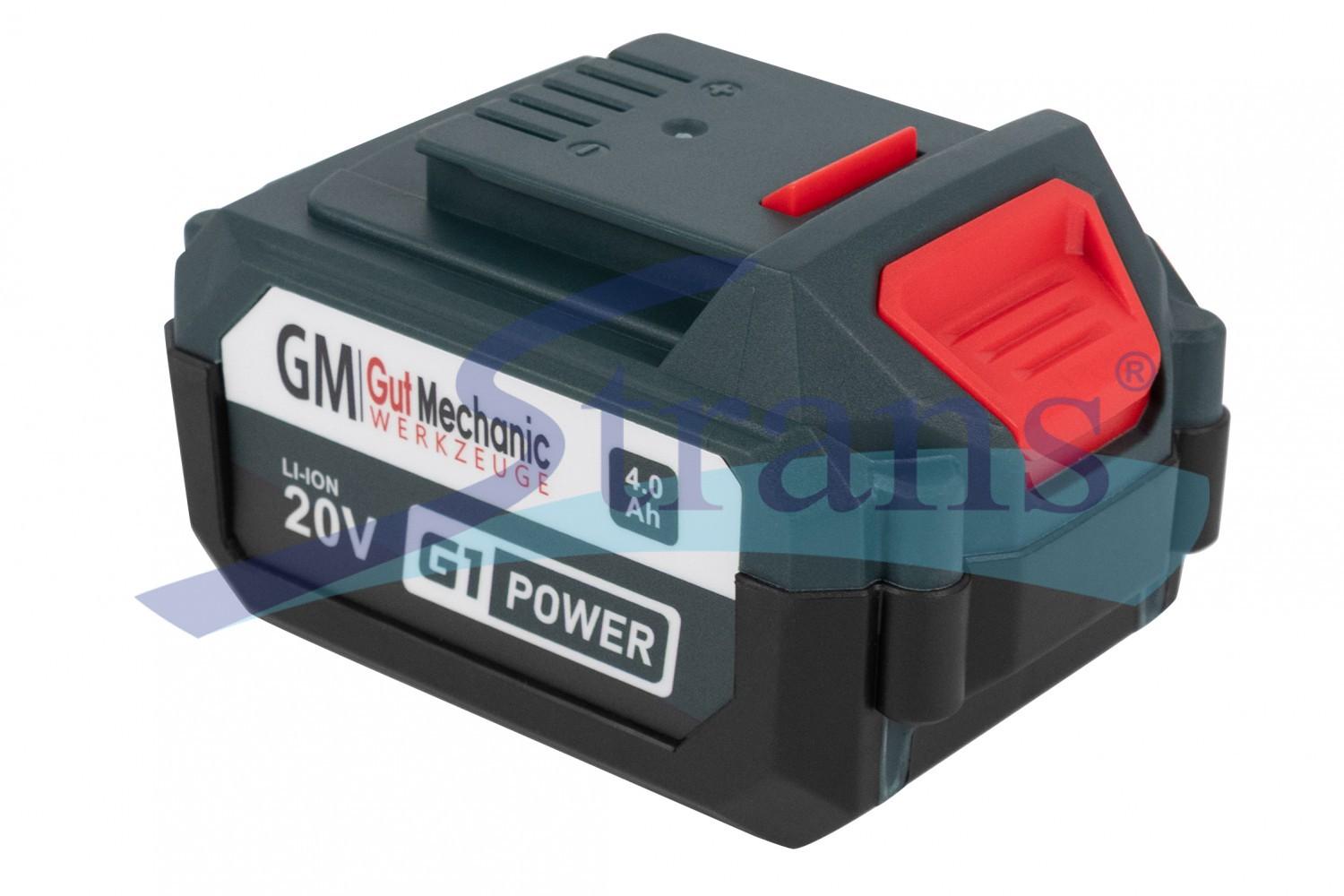 БАТАРЕЯ АКУМУЛЯТОРНА GUT MECHANIC 20V 4AH LI-ION З DIGITAL BATTERY INDICATOR (%) (ГАРАНТІЯ 12 МІСЯЦІВ) DBP04000