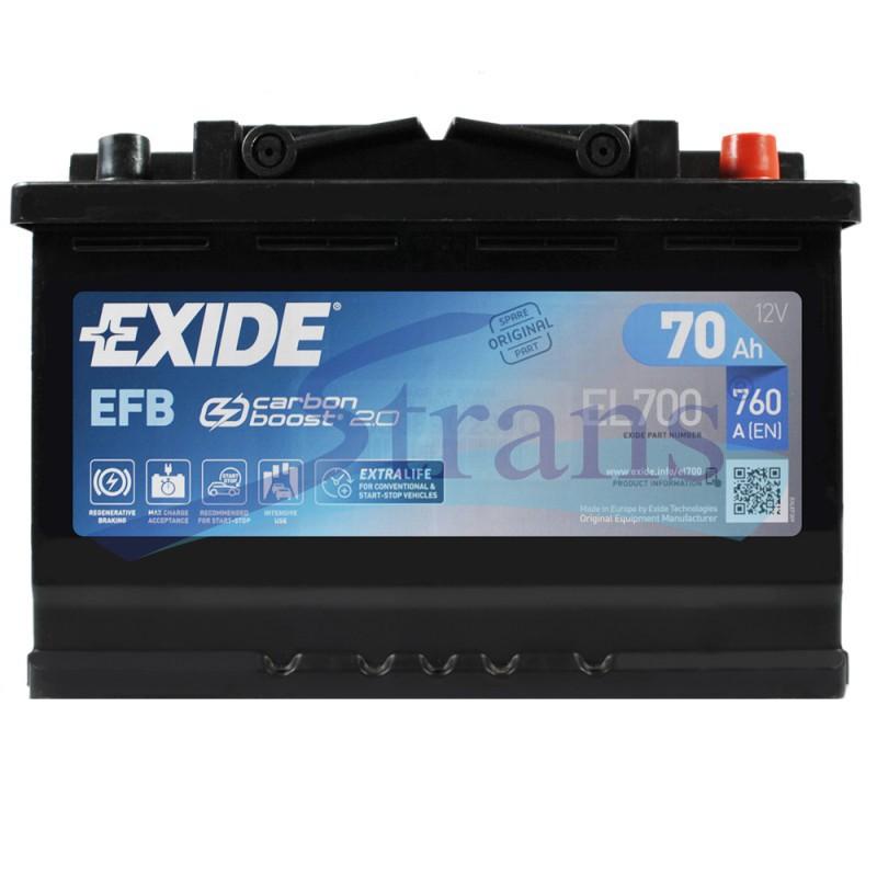 АКУМУЛЯТОР 12V 70AH 760A R+ START&STOP EFB 278*175*190MM EL700