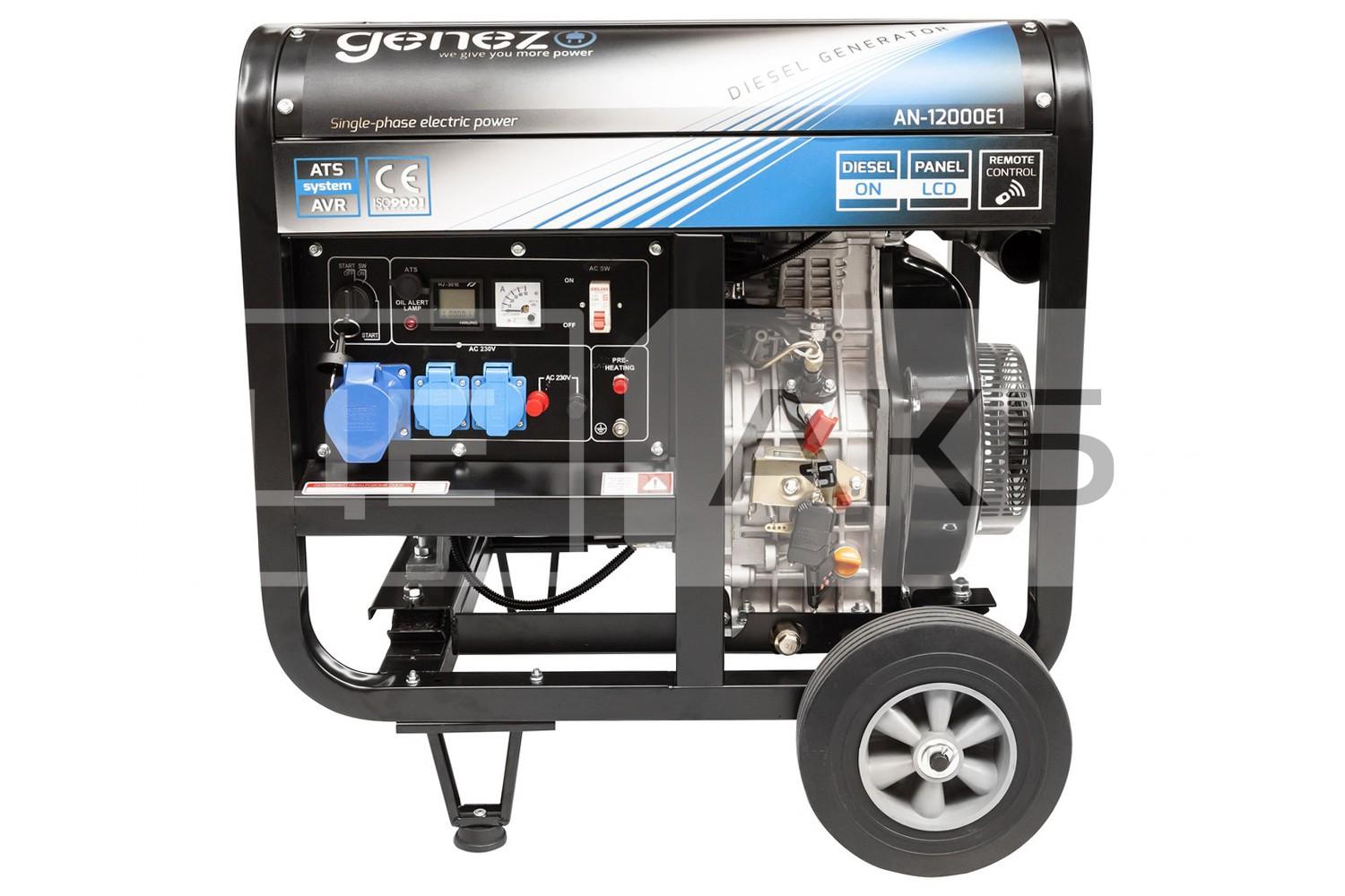 ГЕНЕРАТОР ДИЗЕЛЬНИЙ GENEZO AN12000E1 2022 РІК 11.87KVA 9.5KW 230V ОДНОФАЗНИЙ ЕЛЕКТРОЗАПУСК/ РУЧНИЙ/ ДИСТАНЦІЙНИЙ AN12000E1