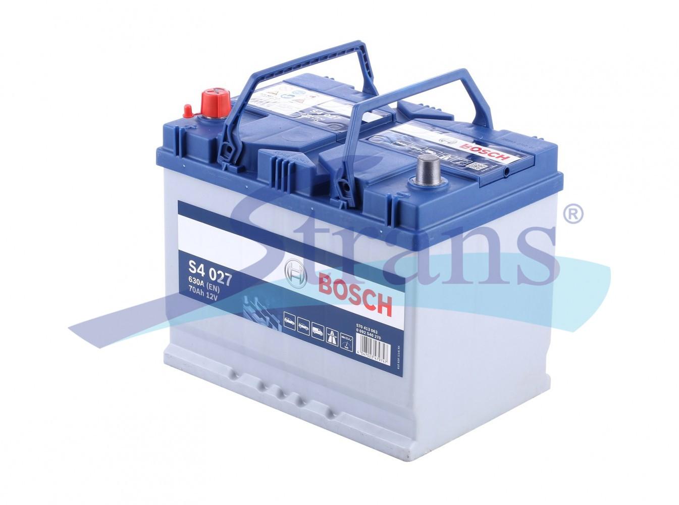 АКУМУЛЯТОР 12V 70AH 630A L+ S4 260*173*225MM 0092S40270