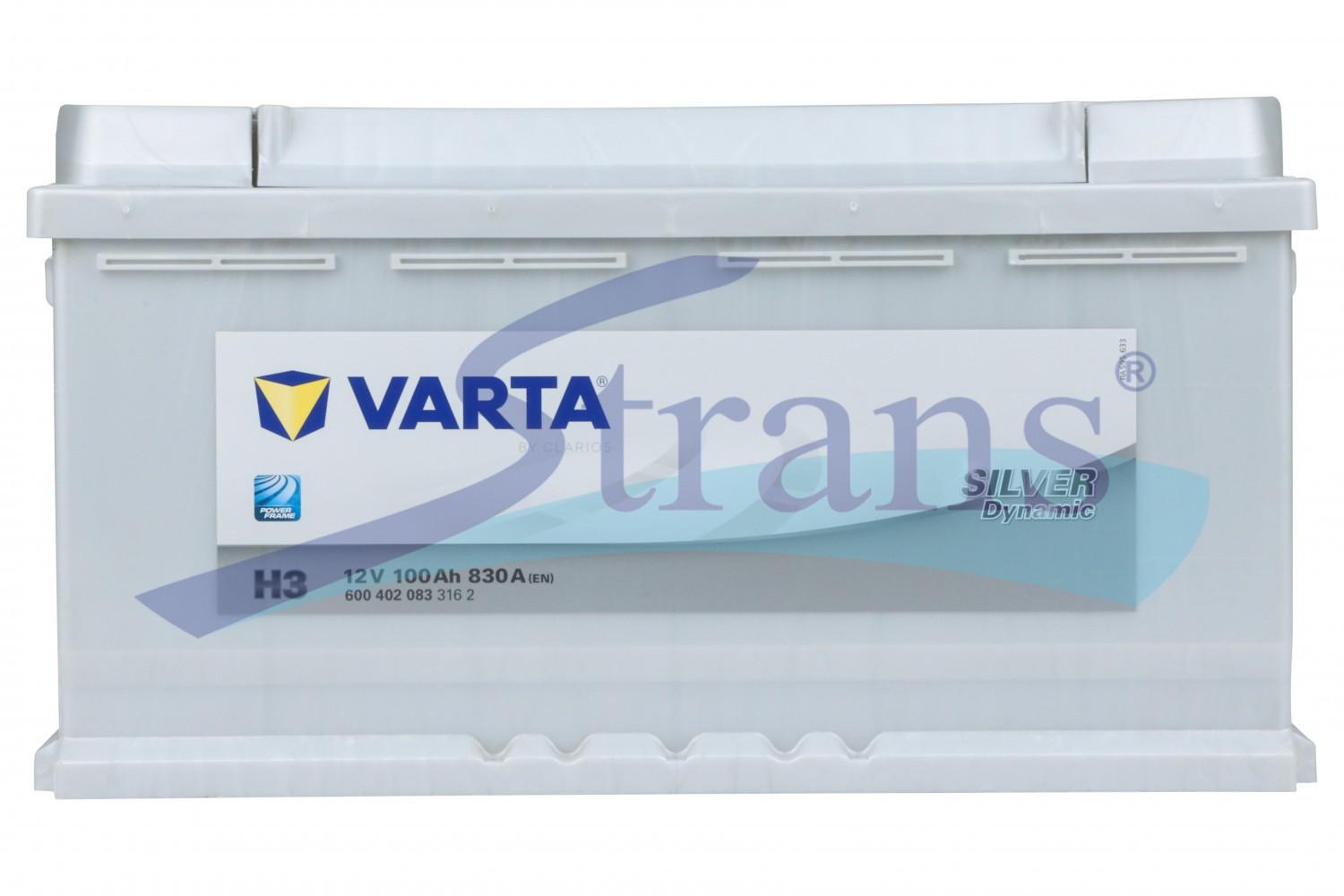 АКУМУЛЯТОР 12V 100AH 830A R+ DYNAMIC SLI 353*175*190MM 600402083