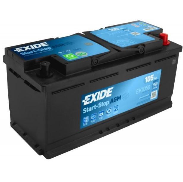 АКУМУЛЯТОР AGM 12V 105AH 950A R+ START&STOP 392*175*190MM EK1050