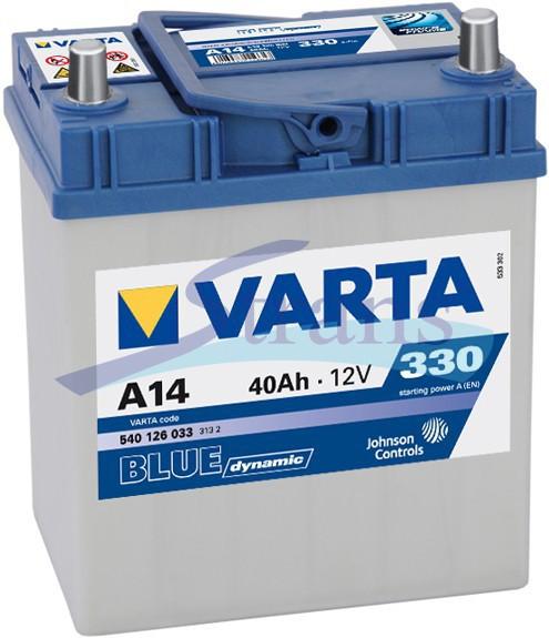 АКУМУЛЯТОР 12V 40AH 330A R+ BLUE DYNAMIC 187*127*227MM 540126033
