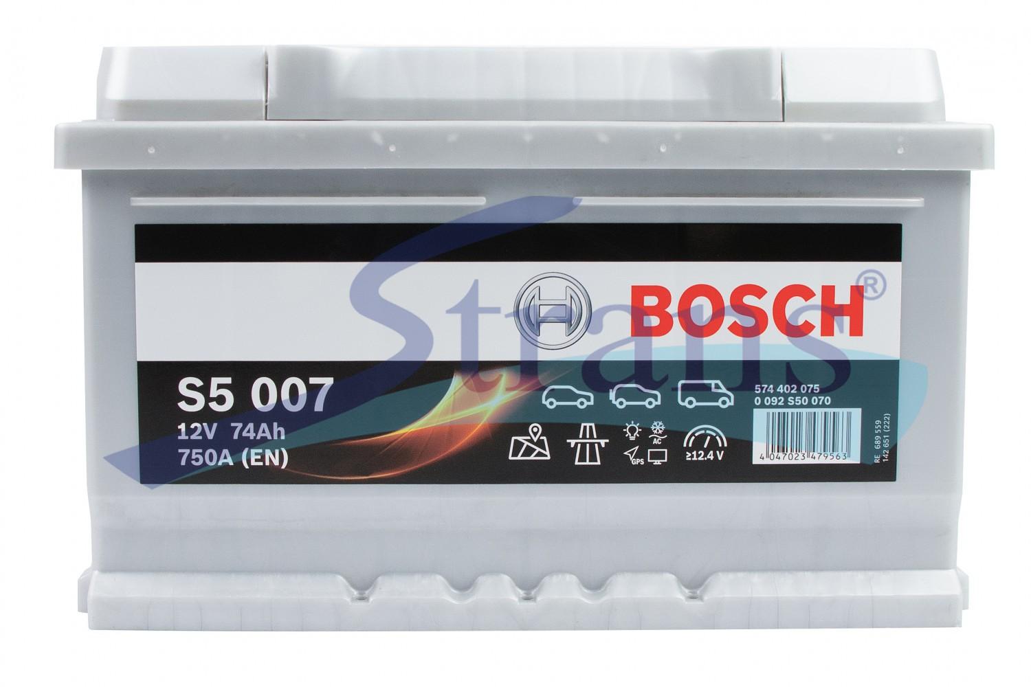 АКУМУЛЯТОР 12V 74AH 750A R+ S5 278*175*175MM 0092S50070