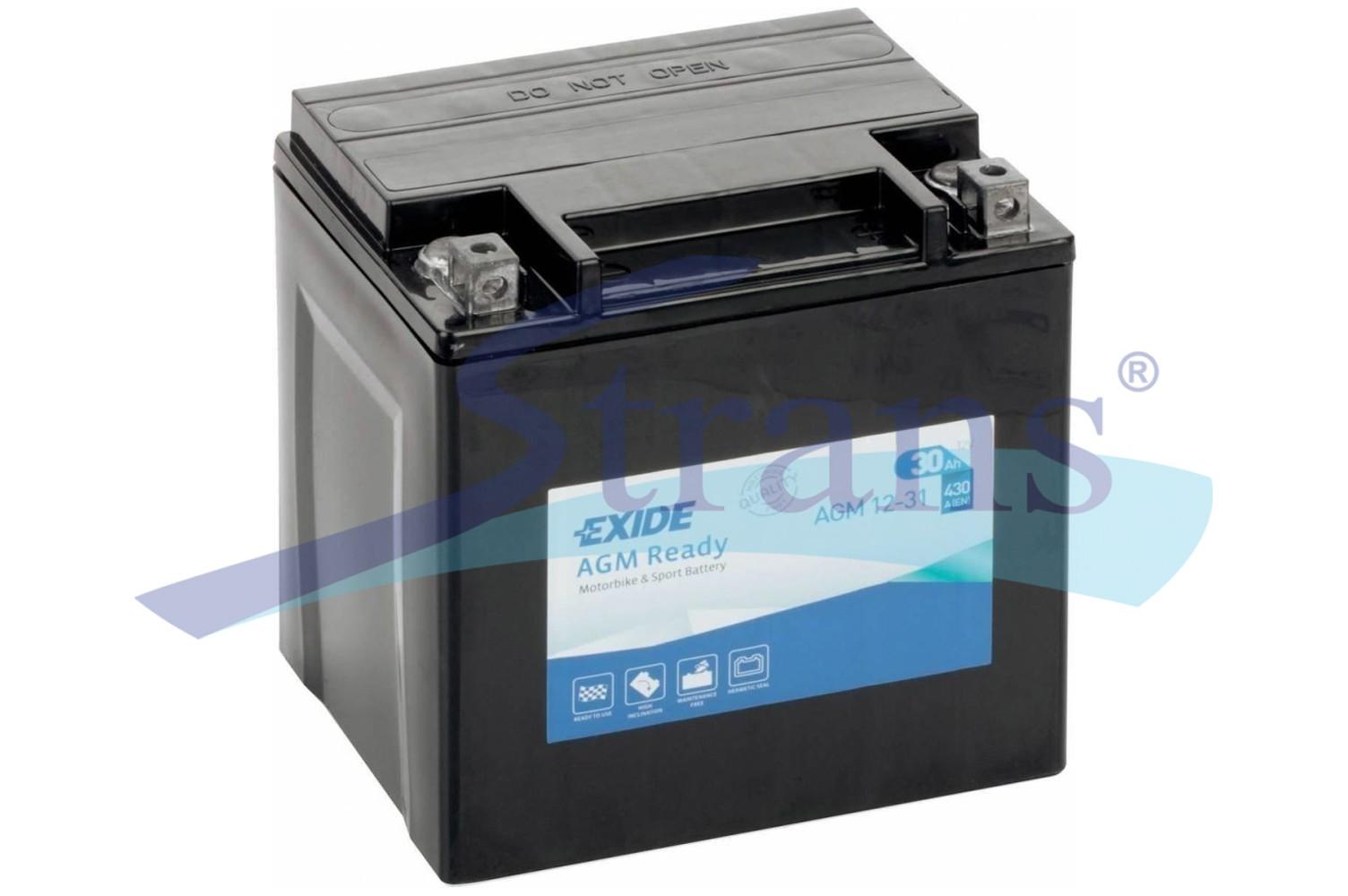 АКУМУЛЯТОР AGM 12V 30AH 430A R+ 166*126*175MM AGM1231