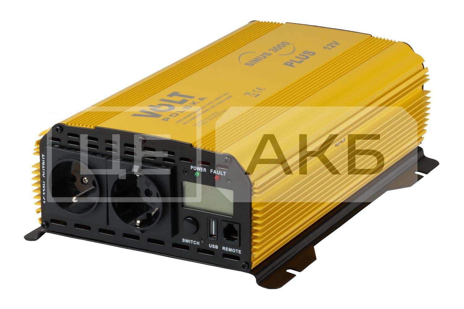 ПЕРЕТВОРЮВАЧ НАПРУГИ VOLT SINUS PLUS 4000 12V/230V 2000W/4000VA (ПРАВИЛЬНА (ЧИСТА) СИНУСОЇДА) 3SIR400012PRZ70