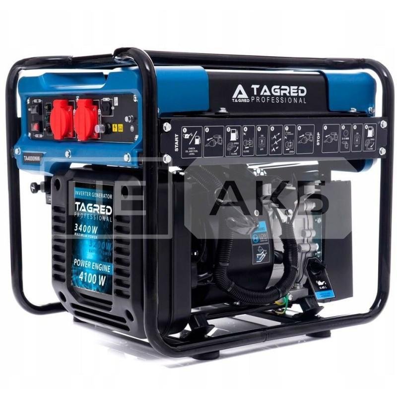 ГЕНЕРАТОР БЕНЗИНОВИЙ ІНВЕРТОРНИЙ TAGRED TA4100W 3.7/4.1KW 4.6/5.1KVA 230V ОДНОФАЗНИЙ РУЧНИЙ ЗАПУСК