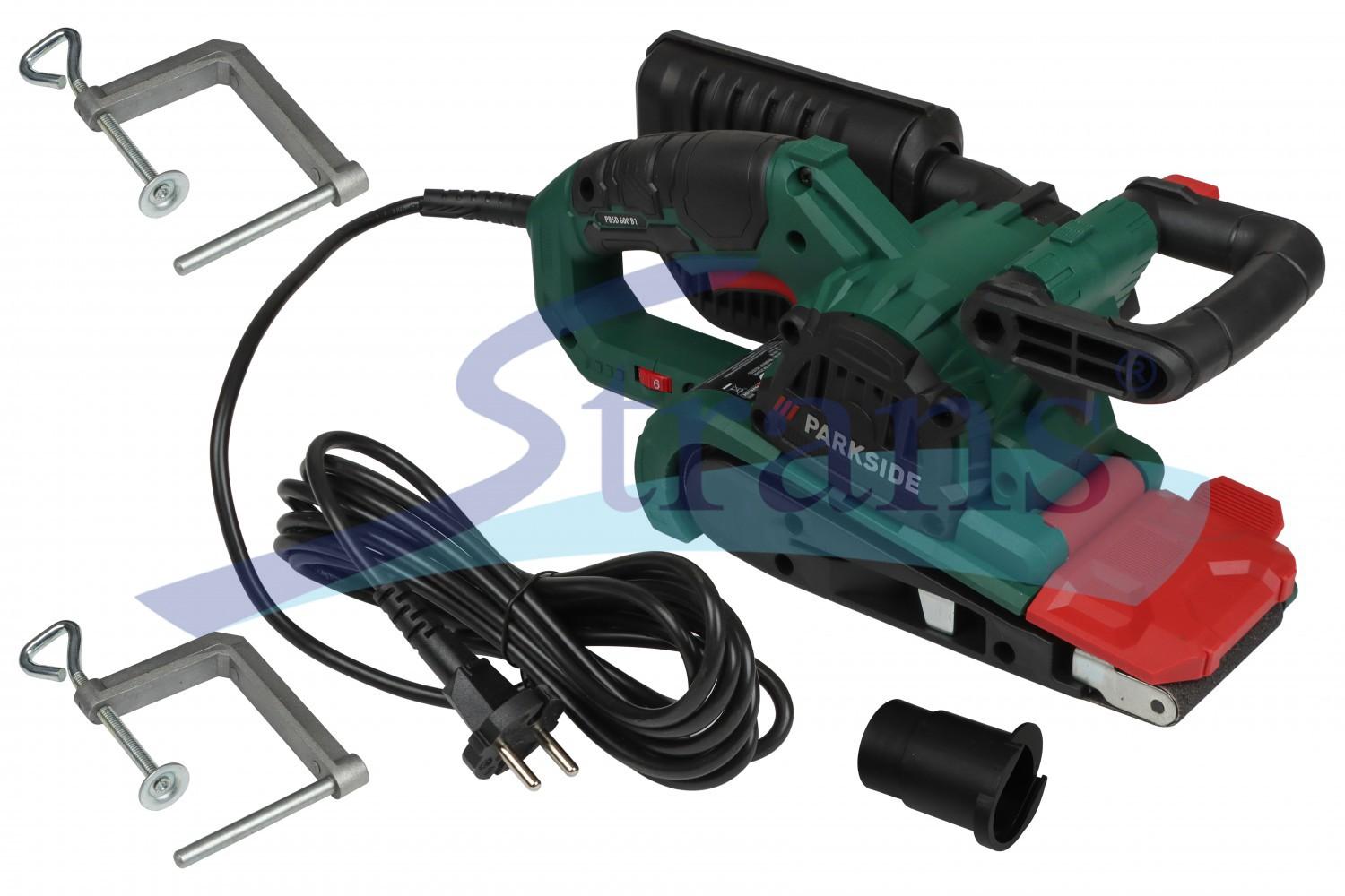 ШЛІФМАШИНА СТРІЧКОВА МЕРЕЖЕВА PARKSIDE PBSD 600 B1 600W, ШВИДКІСТЬ РЕМЕНЯ 170-250 М/ХВ, ДОВЖИНА СТРІЧКИ/ЛИСТА - 457MM PBSD600B1