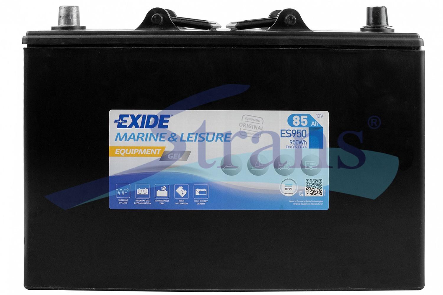 АКУМУЛЯТОР ГЕЛЕВИЙ 12V 85AH 450A EXIDE GEL L+ SCANIA EURO 6 235*175*350MM ES950