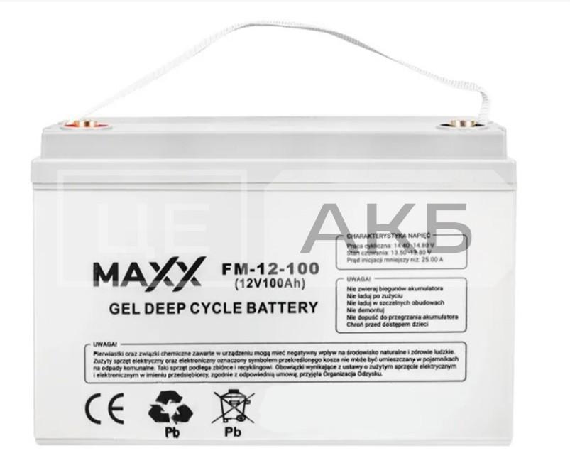 АКУМУЛЯТОР ГЕЛЕВИЙ 12V 100AH GEL DEEP CYCLE MAXX FM-12-100 173*218*331MM (ДЛЯ КОТЛІВ, СОНЯЧНИХ БАТАРЕЙ, ДБЖ, КЕМПІНГІВ..) (ЗЄДНУВАЧ- 12E0156V T ) B0001AKU68