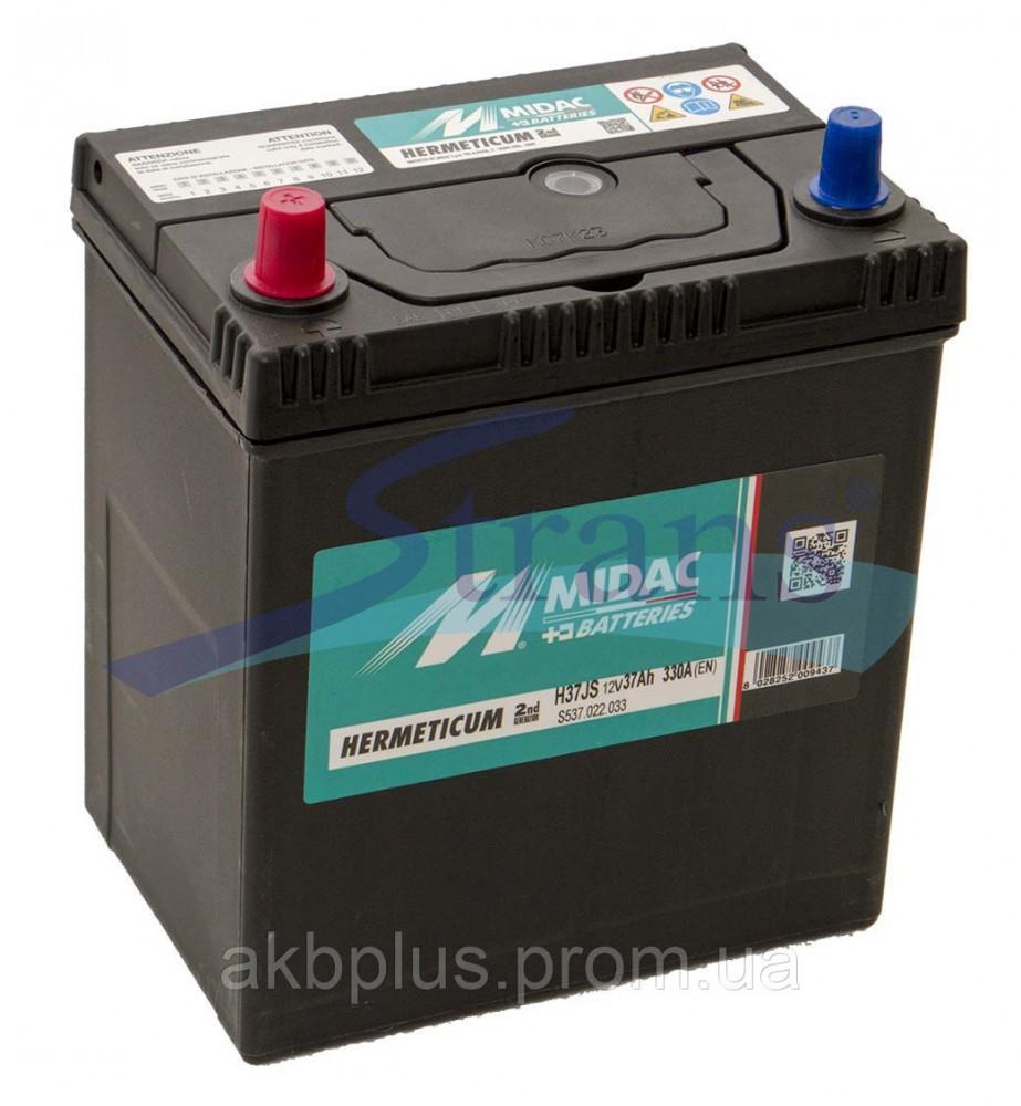 АКУМУЛЯТОР 12V 37AH 330A R+ HERMETICUM ASIA 225*127*187MM 37MCHMA