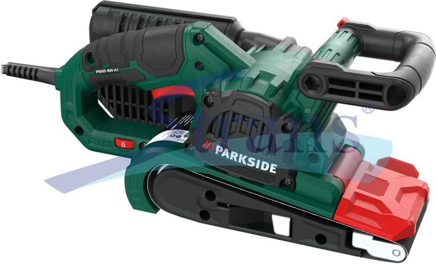 ШЛІФМАШИНА СТРІЧКОВА МЕРЕЖЕВА PARKSIDE PBSD 600 A1 600W, ШВИДКІСТЬ РЕМЕНЯ 170-250 М/ХВ, ДОВЖИНА СТРІЧКИ/ЛИСТА - 457MM PBSD600A1