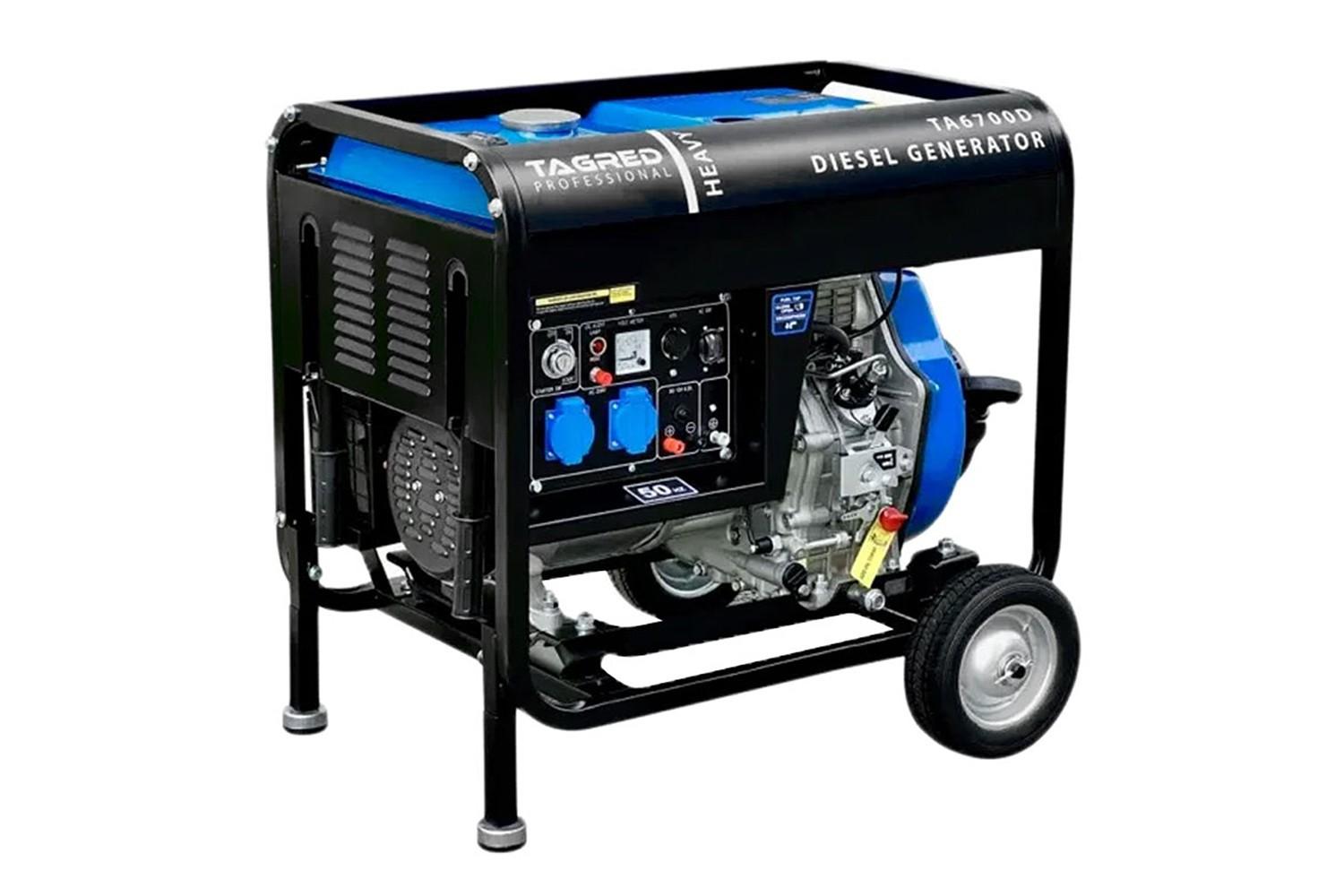ГЕНЕРАТОР ДИЗЕЛЬНИЙ TAGRED TA6700D 7.75/8.75KVA 6.2/6.7KW ОДНОФАЗНИЙ РУЧНИЙ/ЕЛЕКТРОЗАПУСК/АВТОЗАПУСК TA6700D