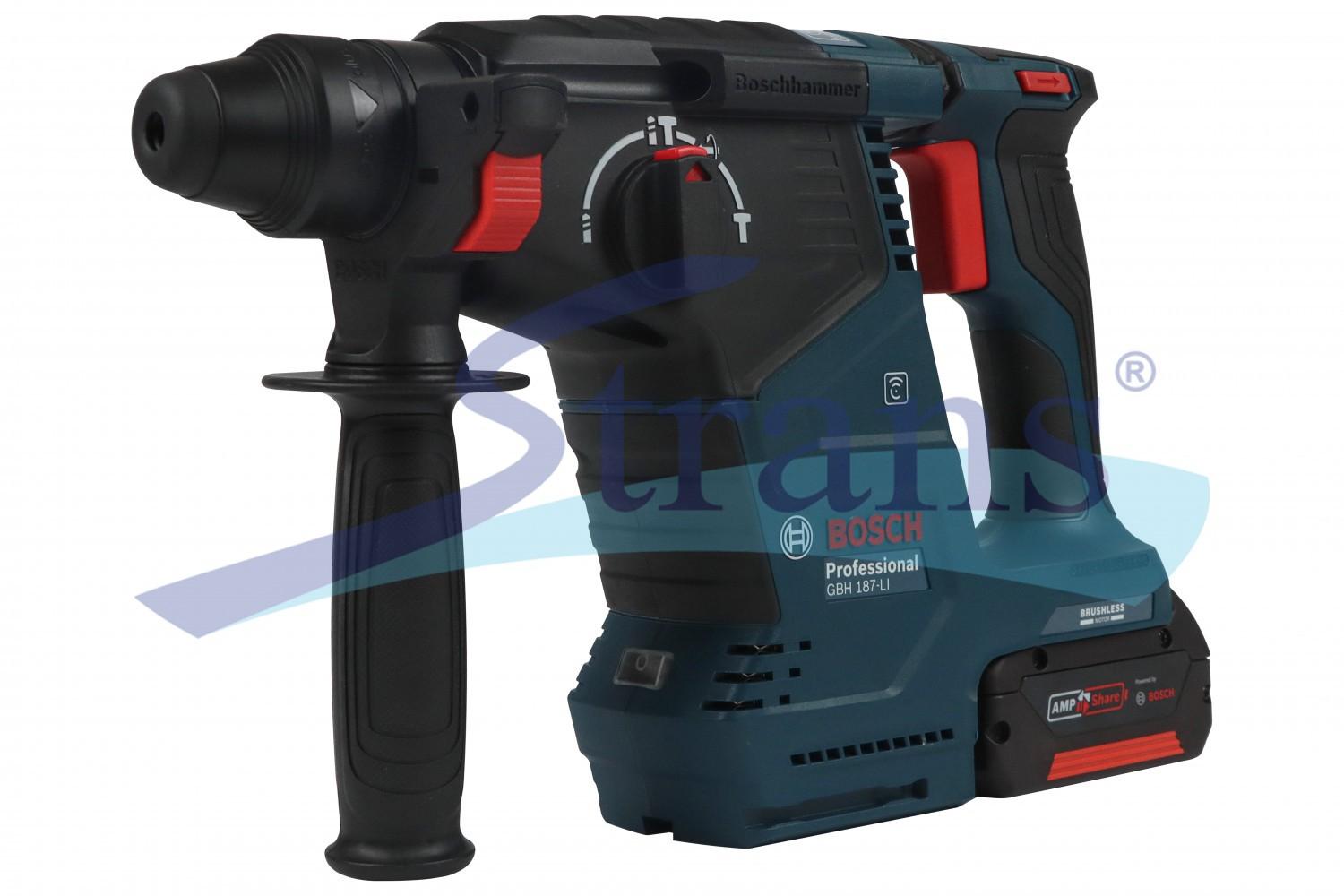 ПЕРФОРАТОР АКУМУЛЯТОРНИЙ BOSCH GBH 187-LI 18V 2*5AH 0-980 ОБ/ХВ 4350 УД/ХВ 0611923021