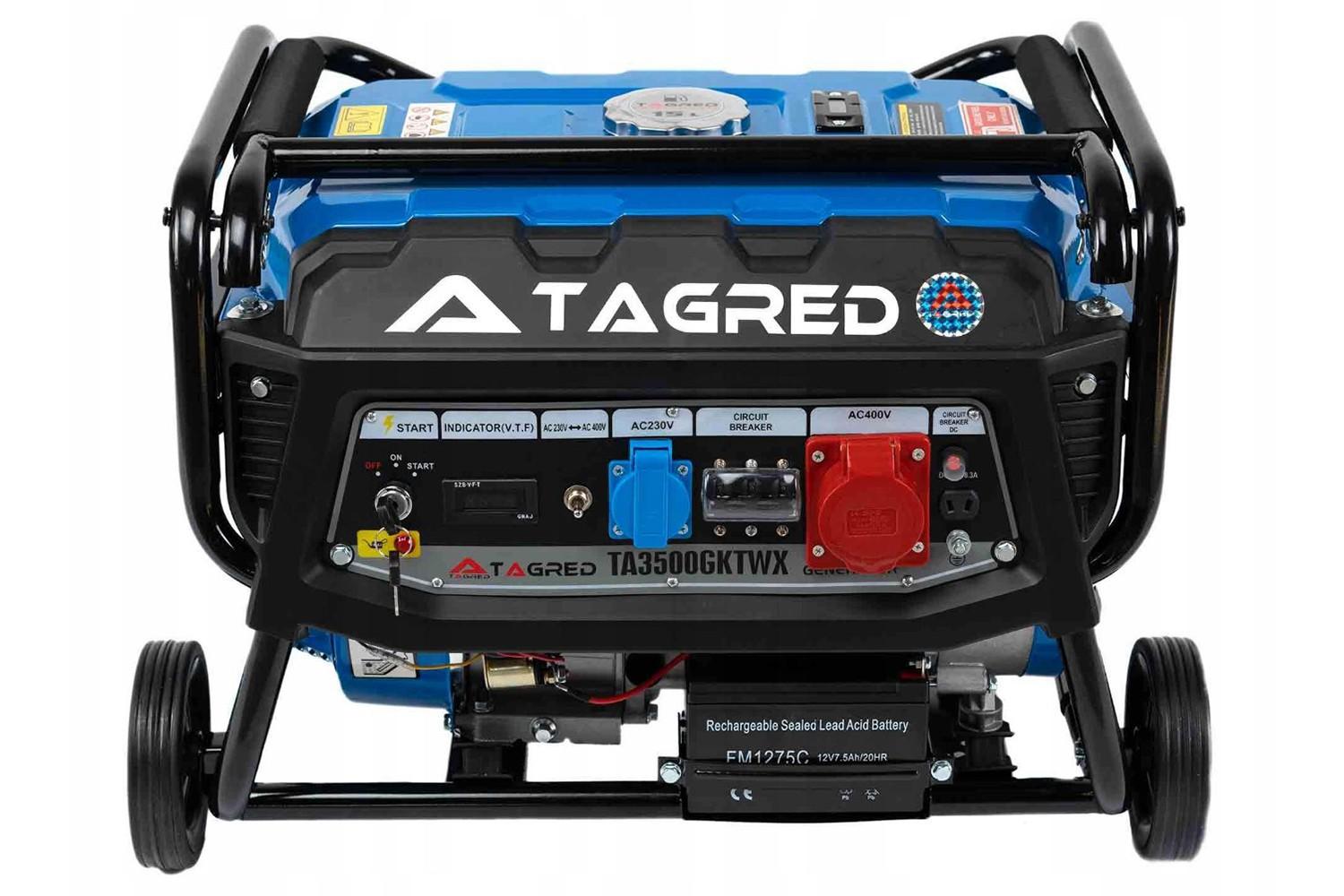ГЕНЕРАТОР БЕНЗИНОВИЙ TAGRED TA3500GKTWX 230V 3.0/3.5KW ТРИФАЗНИЙ РУЧНИЙ/ЕЛЕКТРОСТАРТЕР (ТРИФАЗНА РОЗЕТКА) TA3500GKTWX
