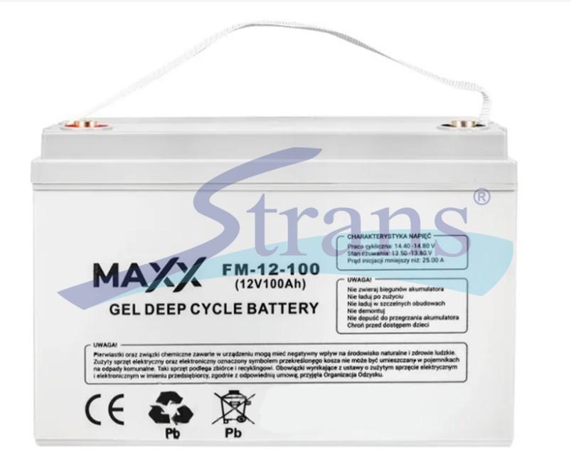 АКУМУЛЯТОР ГЕЛЕВИЙ 12V 100AH GEL DEEP CYCLE MAXX FM-12-100 173*218*331MM (ДЛЯ КОТЛІВ, СОНЯЧНИХ БАТАРЕЙ, ДБЖ, КЕМПІНГІВ..) (ЗЄДНУВАЧ- 12E0156V T ) B0001AKU68
