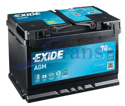 АКУМУЛЯТОР AGM 12V 70AH 760A R+ SILVER DYNAMIC 278*175*190MM EK700
