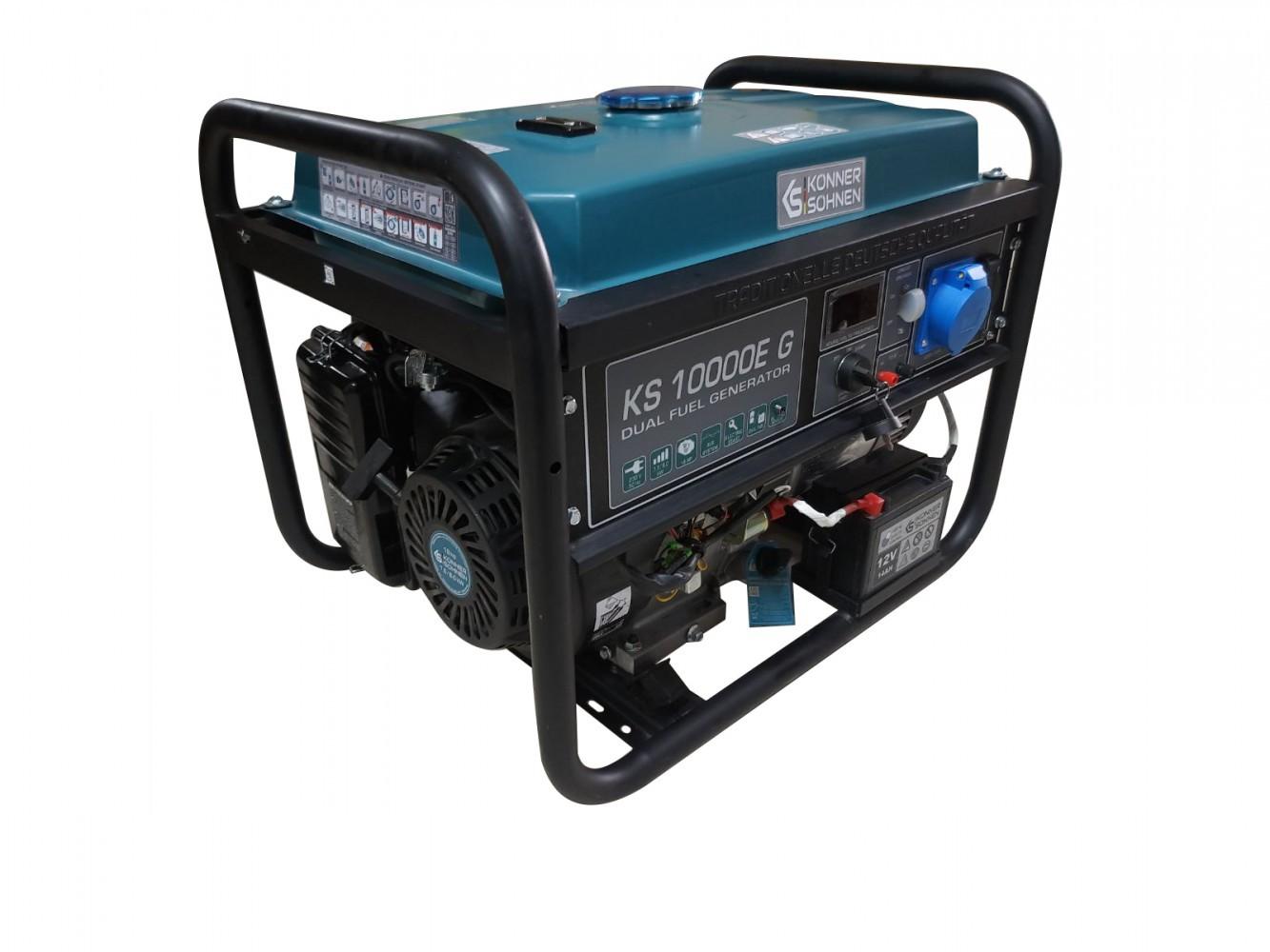 ГЕНЕРАТОР БЕНЗИНОВИЙ +ГАЗ KONNER&SOHNEN 230V 7.5/8KW ОДНОФАЗНИЙ РУЧНИЙ/ЕЛЕКТРОЗАПУСК (Б/У) RZEKS10000EG