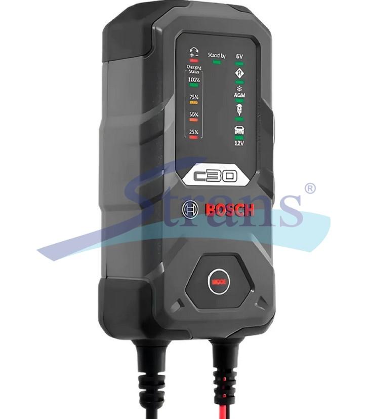 ПРИСТРІЙ ЗАРЯДНИЙ АКУМУЛЯТОРА BOSCH C30 6/12V 3.8A 1.2-120AH (EFB/GEL/VRLA/AGM) 189911030