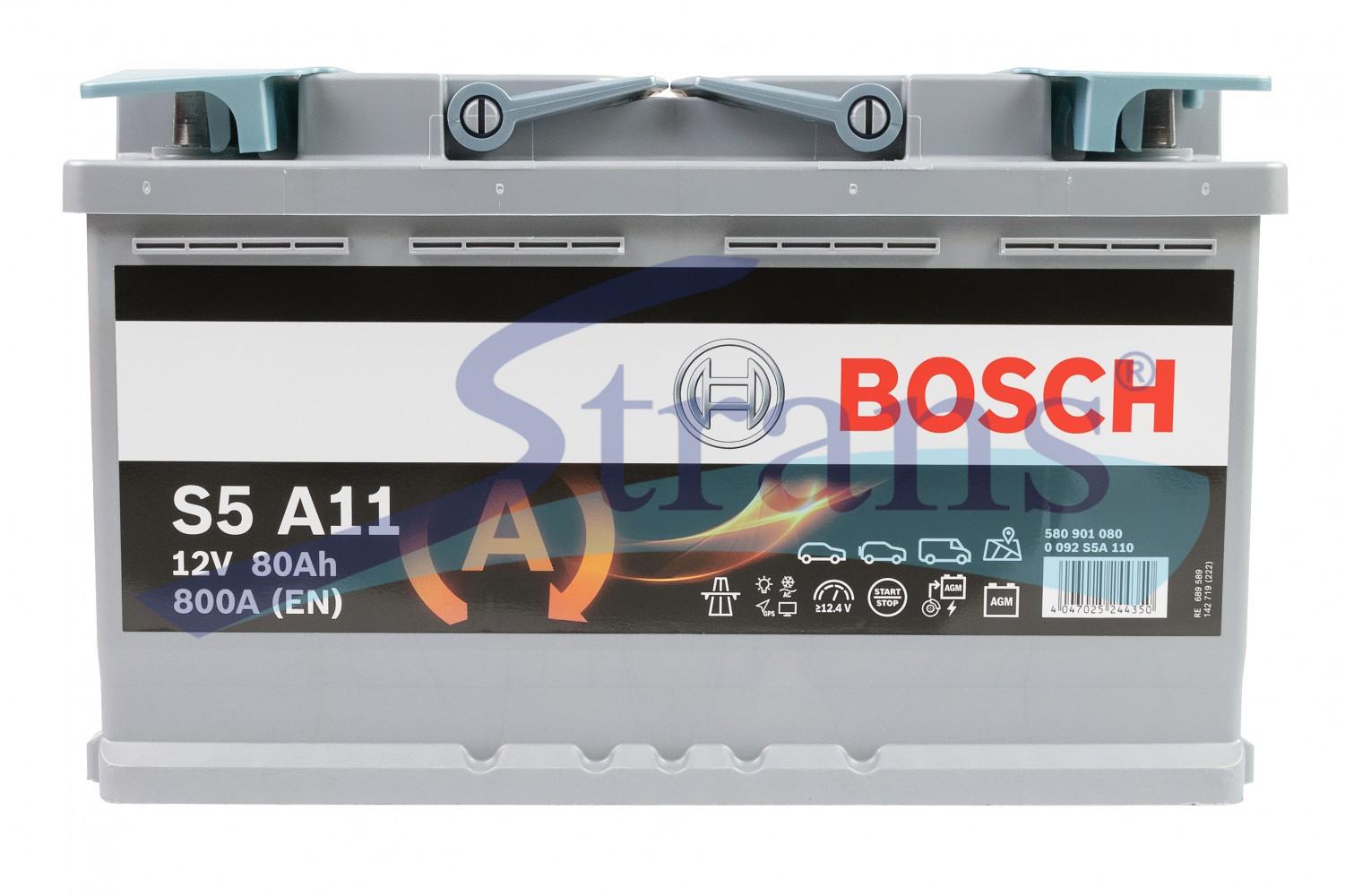 АКУМУЛЯТОР AGM 12V 80AH 800A R+ S5 A11 315*175*190MM 0092S5A110
