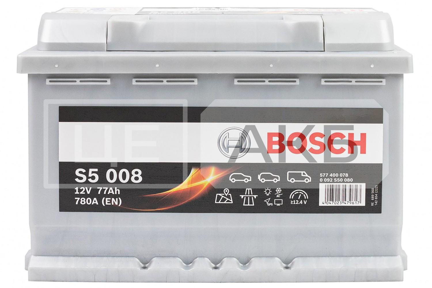 АКУМУЛЯТОР 12V 77AH 780A R+ S5 278*175*190MM B13 0092S50080