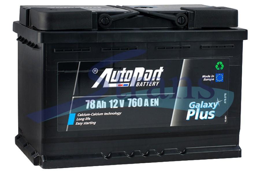 АКУМУЛЯТОР 12V 78AH 760A R+ AUTOPART GALAXY PLUS 278*175*190MM 528436