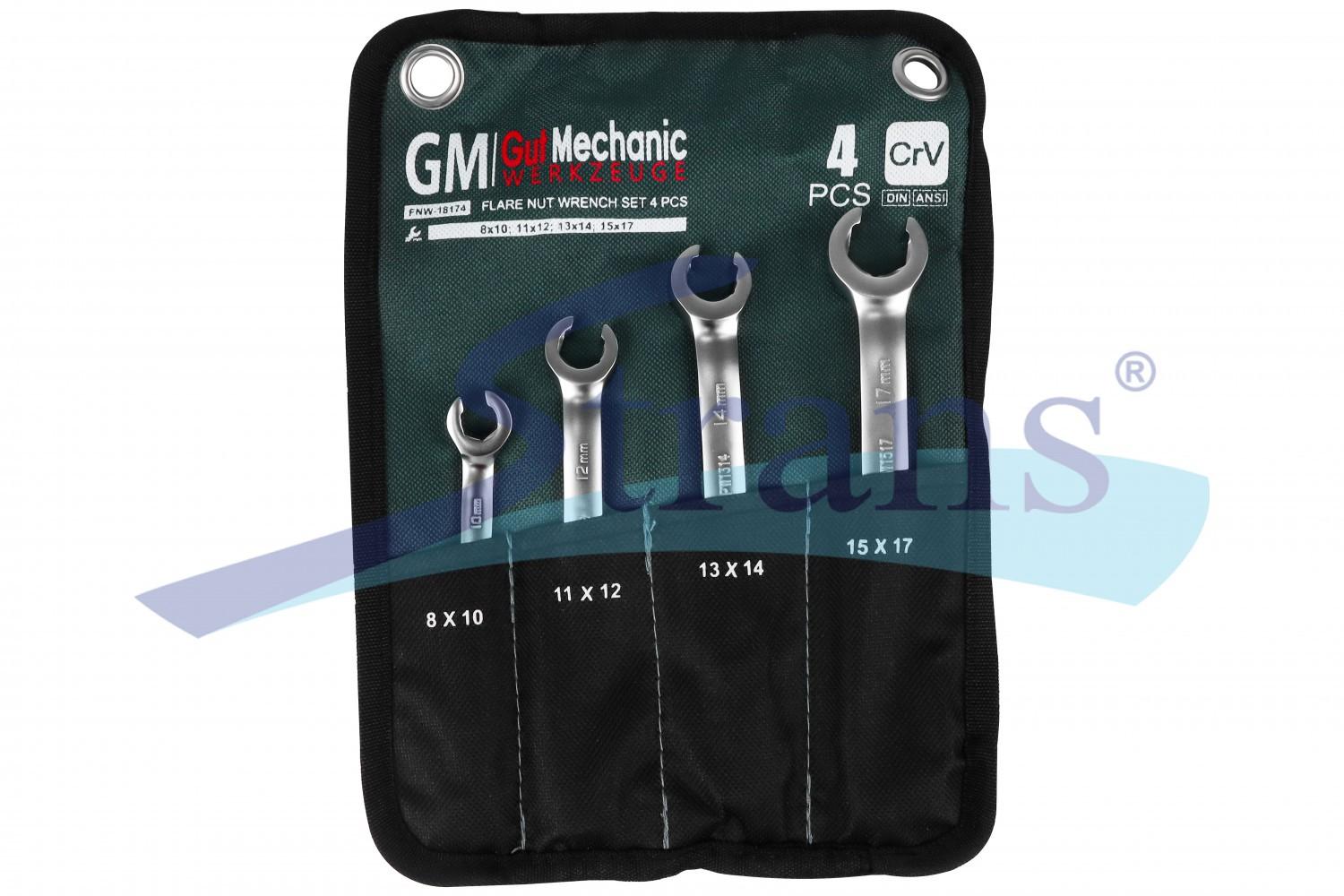 НАБІР КЛЮЧІВ РОЗРІЗНИХ GUT MECHANIC 8-17MM 4ШТ
