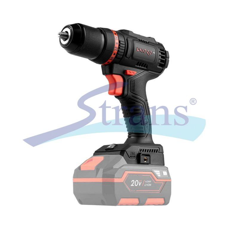 ДРИЛЬ-ШУРУПОВЕРТ АКУМУЛЯТОРНИЙ DNIPRO-M CD-201HBC COMPACT 18/36/45 НМ  0-500/0-1550 ОБ/ХВ ( БЕЗЩІТКОВИЙ)