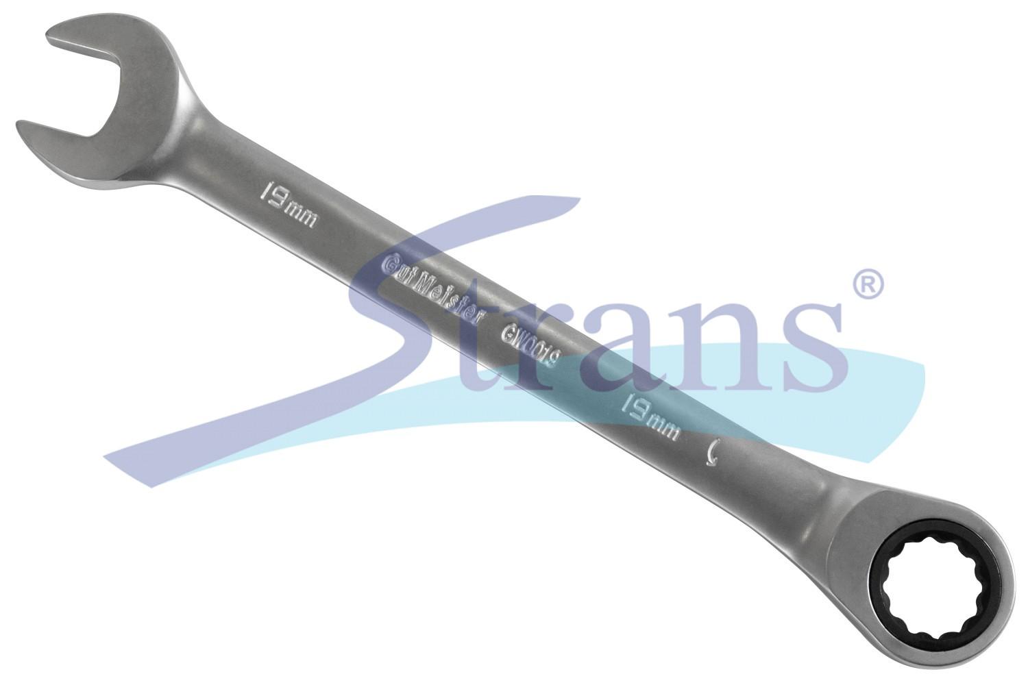 КЛЮЧ РОЖКОВО-НАКИДНИЙ З ТРЕЩІТКОЮ GUT MEISTER 19MM RW0019