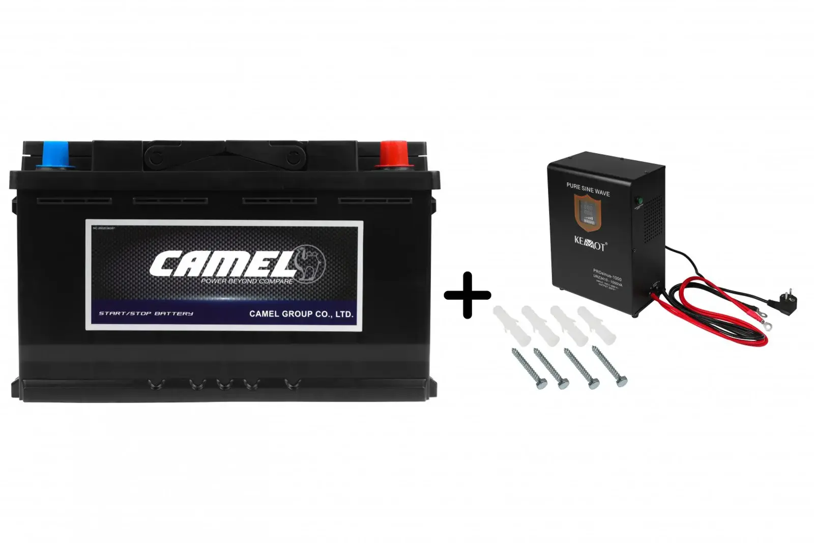 ДЖЕРЕЛО БЕЗПЕРЕБІЙНОГО ЖИВЛЕННЯ (UPS) KEMOT PROSINUS-1000 12/230V 700W/1000VA 10A (ПРАВИЛЬНА (ЧИСТА) СИНУСОЇДА) + АКУМУЛЯТОР AGM 12V 80AH 800A R+ 315*175*190MM 12A1080 CML