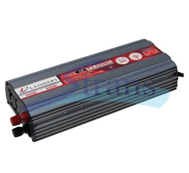 ПЕРЕТВОРЮВАЧ НАПРУГИ LUXEON IPS-600MC 12V/220V 300W/600W (З ФУНКЦІЄЮ ЗАРАДУ АКУМУЛЯТОРА) IPS600MC