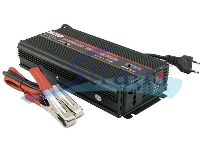 ПЕРЕТВОРЮВАЧ НАПРУГИ UKC AC/DC 12V/230V 800/1800W (ІЗ ЗАРЯДНИМ ПРИСТРОЄМ 20A) 8444