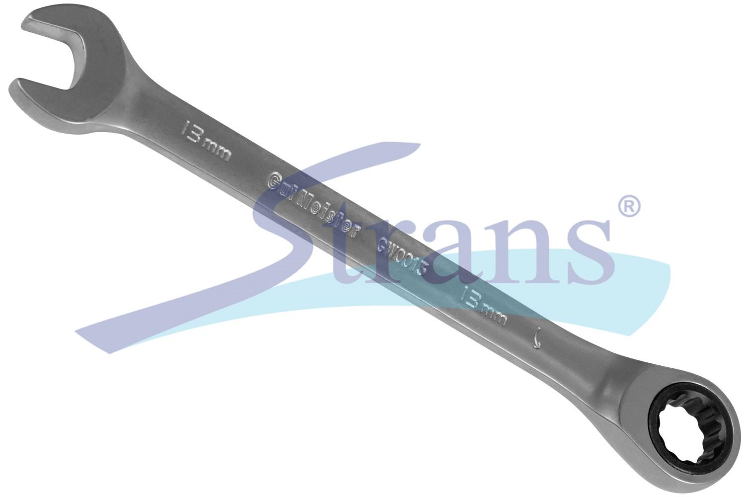 КЛЮЧ РОЖКОВО-НАКИДНИЙ З ТРЕЩІТКОЮ GUT MEISTER 13MM RW0013