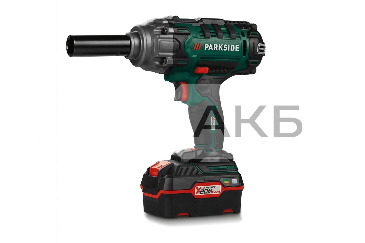 КЛЮЧ (ГАЙКОВЕРТ) АКУМУЛЯТОРНИЙ УДАРНИЙ PARKSIDE 20V 1X4.0AH 400NM 0-2300/0-3000 УД/ХВ З ГОЛОВКАМИ KLUCZUDAROWY20VPASSK20LIB2