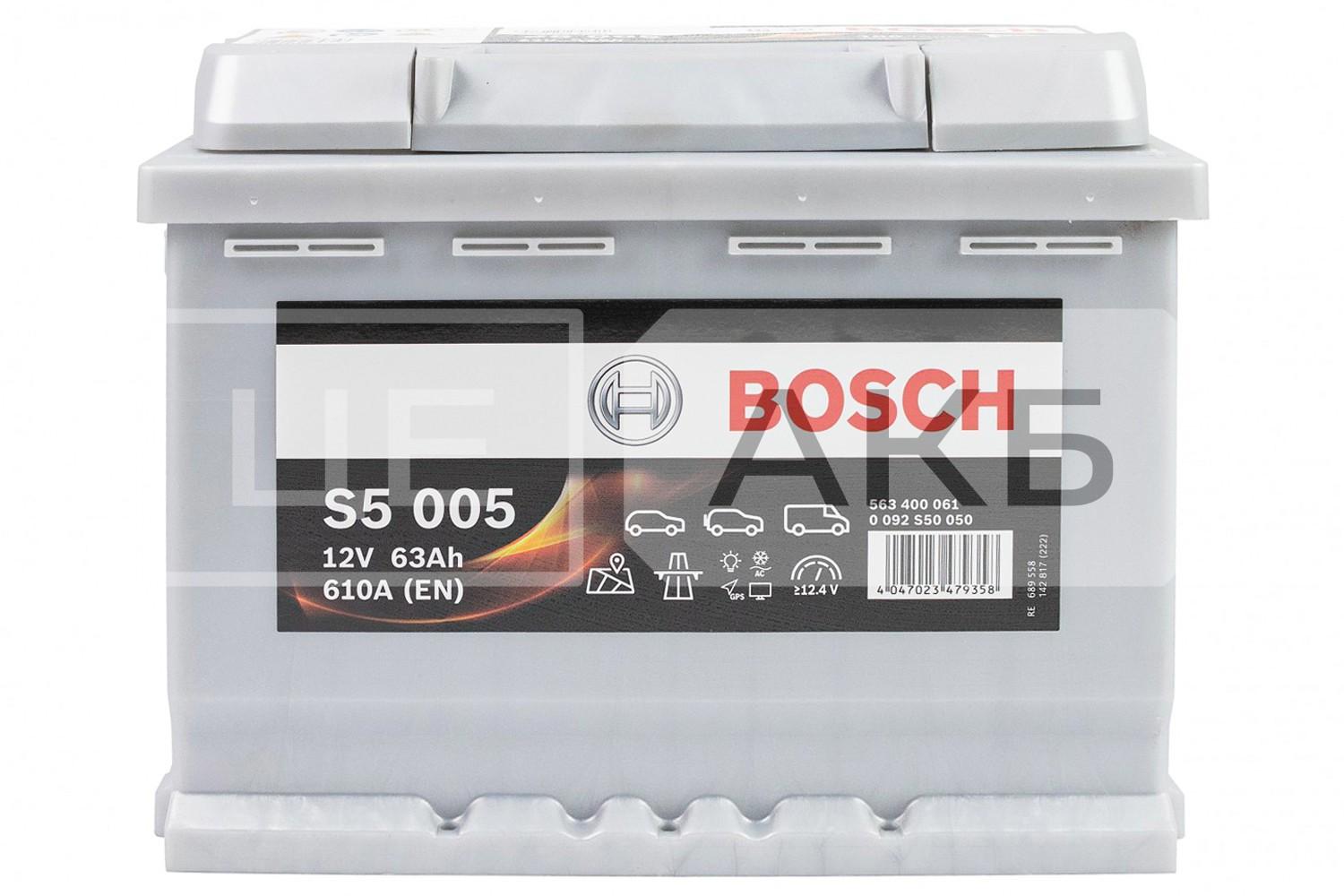 АКУМУЛЯТОР 12V 63AH 610A R+ S5 242*175*190MM B13 0092S50050