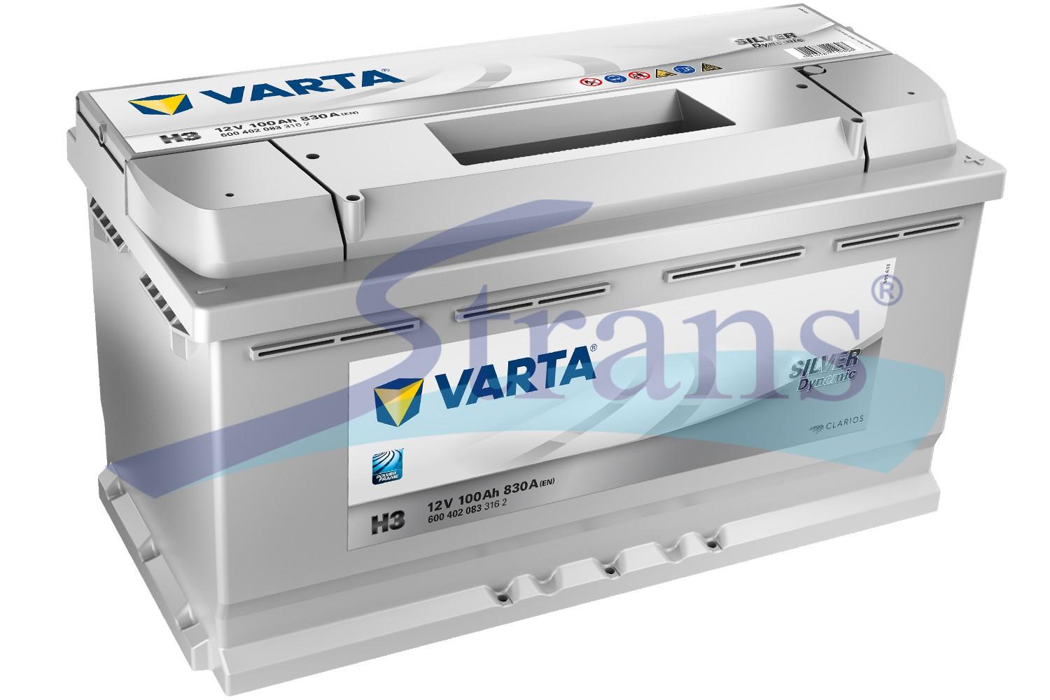 АКУМУЛЯТОР 12V 100AH 830A R+ SILVER DYNAMIC 353*175*190MM SD600402083
