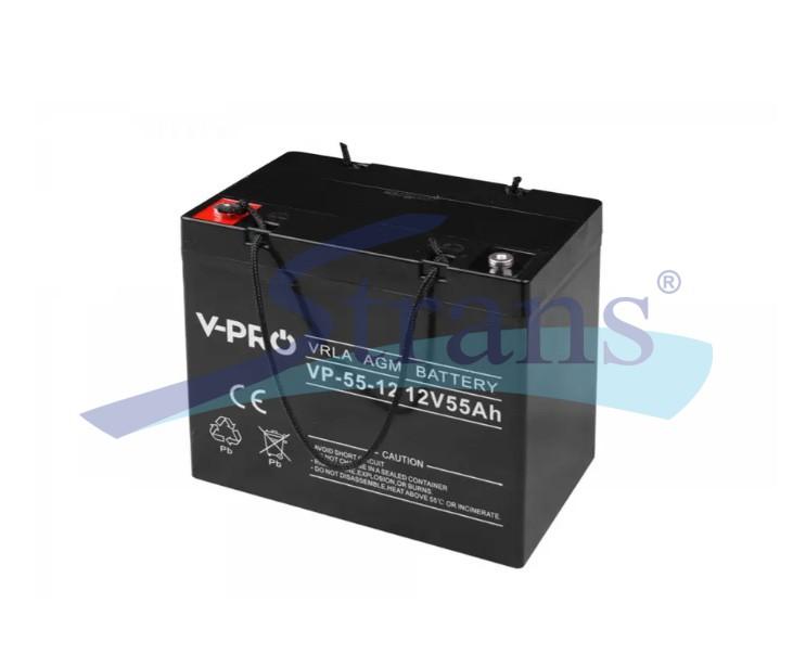 АКУМУЛЯТОР AGM 12V 55AH 550A L+ V-PRO 208*138*231MM 6AKUAGM055AKU12