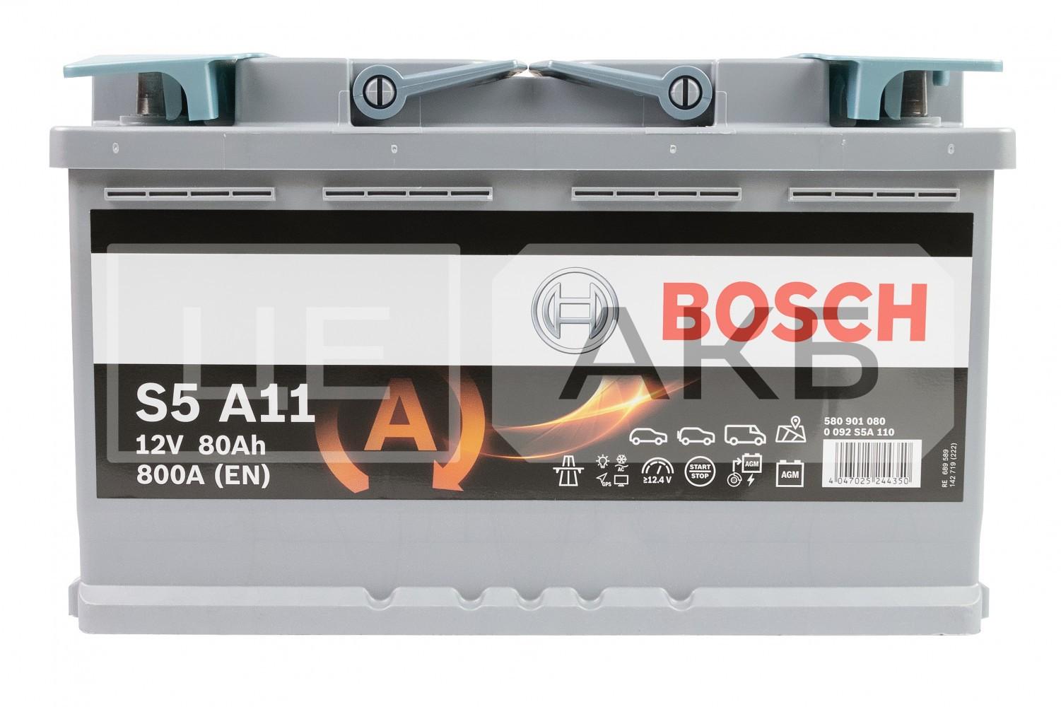 АКУМУЛЯТОР AGM 12V 80AH 800A R+ S5 A11 315*175*190MM 0092S5A110