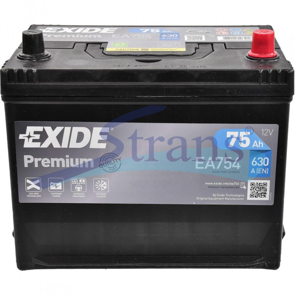 АКУМУЛЯТОР 12V 75AH 630A R+ PREMIUM 270*173*222MM EA754
