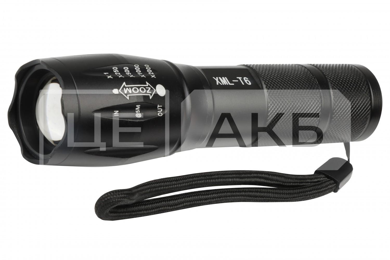 ЛІХТАРИК РУЧНИЙ АКУМУЛЯТОРНИЙ (КИШЕНЬКОВИЙ) LED XML-T6 10W 3.7V LI-ION 18650 M82724
